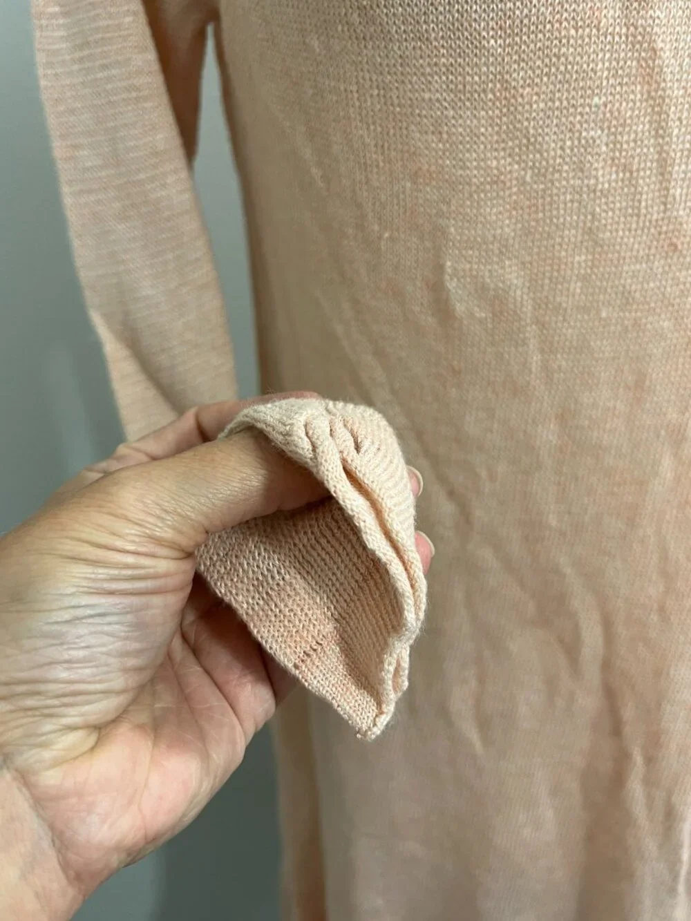 Free People Large Knit Seashell Pink Dress